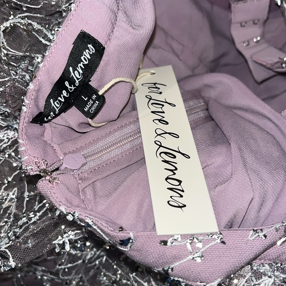 For Love & Lemons Brynne Mini Dress in Purple NWT - Picture 12 of 17